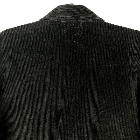 Black Corduroy Shirt Jacket Men’s SZ M Pockets Cotton Casual Streetwear Retro - Picture 7 of 13